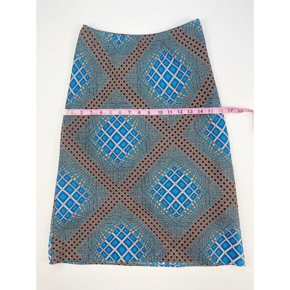 Vintage Y2k Lavender blue amd brown groovy geometric high waist skirt size small - Picture 3 of 9
